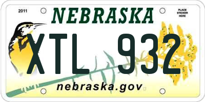 NE license plate XTL932