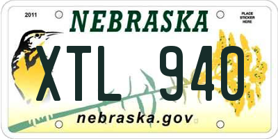 NE license plate XTL940