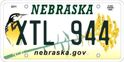 NE license plate XTL944