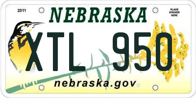 NE license plate XTL950
