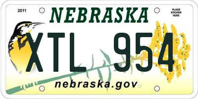 NE license plate XTL954