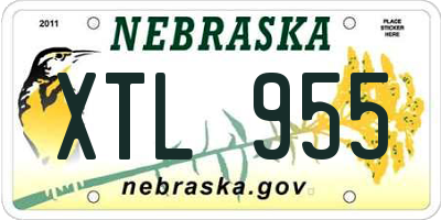 NE license plate XTL955