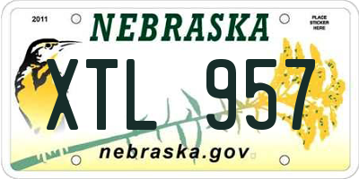 NE license plate XTL957
