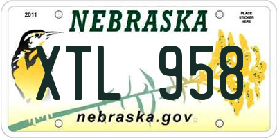 NE license plate XTL958