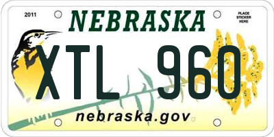 NE license plate XTL960