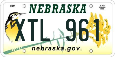 NE license plate XTL961