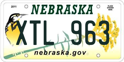 NE license plate XTL963