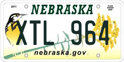 NE license plate XTL964