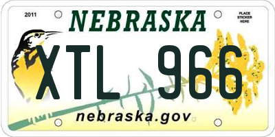 NE license plate XTL966