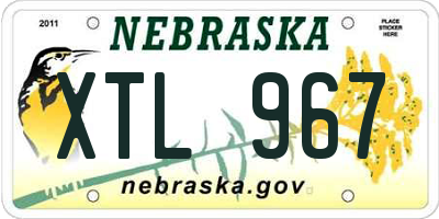 NE license plate XTL967