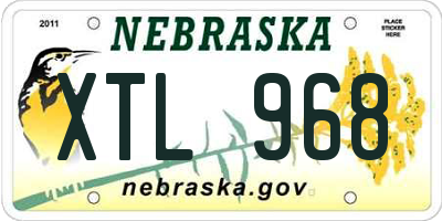 NE license plate XTL968