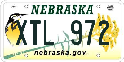 NE license plate XTL972