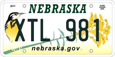 NE license plate XTL981