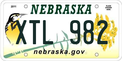 NE license plate XTL982