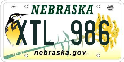 NE license plate XTL986