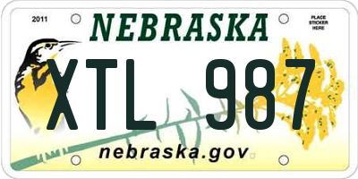 NE license plate XTL987