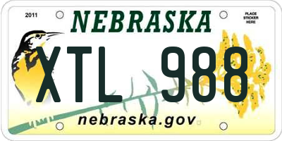 NE license plate XTL988