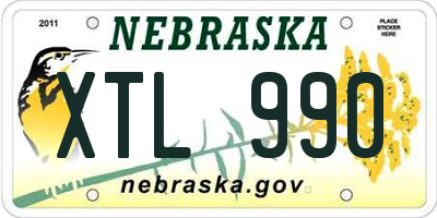 NE license plate XTL990
