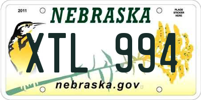 NE license plate XTL994