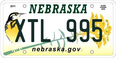 NE license plate XTL995