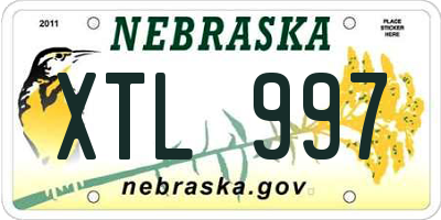 NE license plate XTL997
