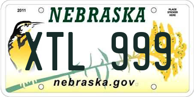 NE license plate XTL999