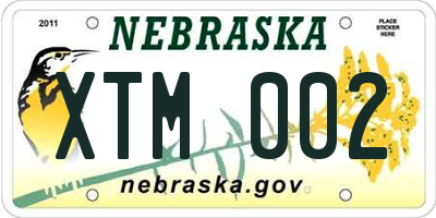 NE license plate XTM002