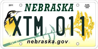 NE license plate XTM011