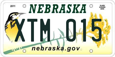 NE license plate XTM015