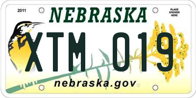 NE license plate XTM019