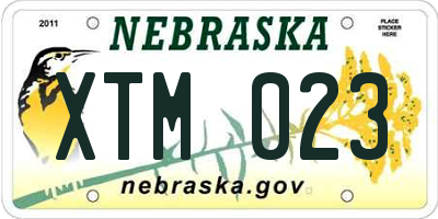 NE license plate XTM023
