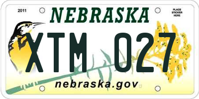 NE license plate XTM027