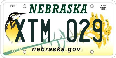 NE license plate XTM029