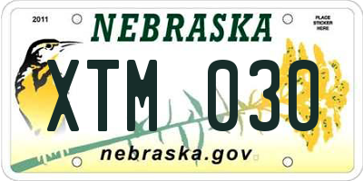 NE license plate XTM030