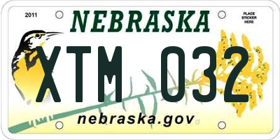 NE license plate XTM032