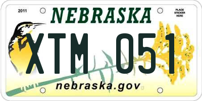 NE license plate XTM051