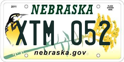 NE license plate XTM052
