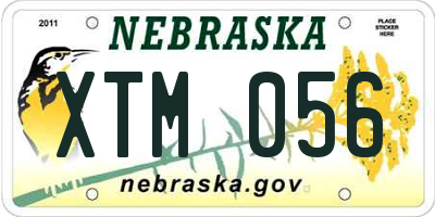 NE license plate XTM056