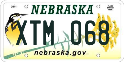 NE license plate XTM068