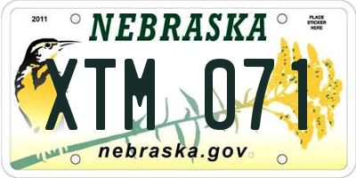 NE license plate XTM071