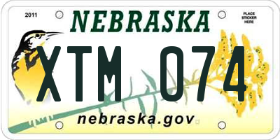 NE license plate XTM074