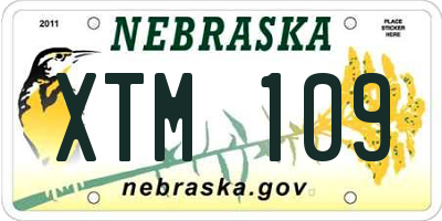 NE license plate XTM109