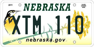 NE license plate XTM110