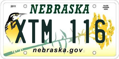 NE license plate XTM116