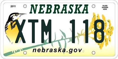 NE license plate XTM118