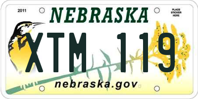 NE license plate XTM119