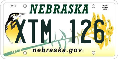 NE license plate XTM126