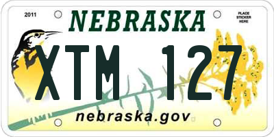 NE license plate XTM127