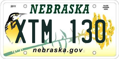 NE license plate XTM130