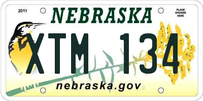 NE license plate XTM134